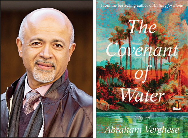 Abraham Verghese and book cover The Covenant of Water